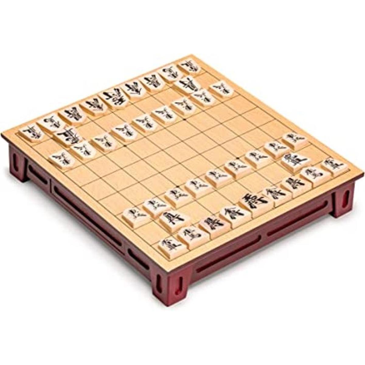 Juego de ajedrez japonés Shogi con tabla y cajones de