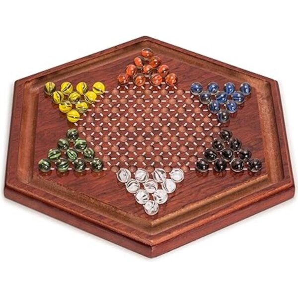 Yellow Mountain Imports Juego de mesa Halma de madera de_5