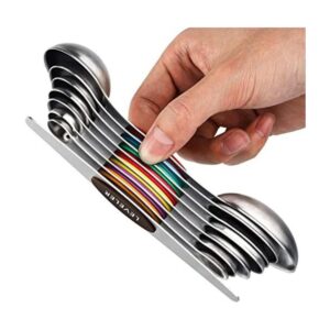 Juego de 8 cucharas medidoras magnéticas de acero