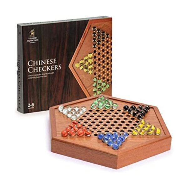 Yellow Mountain Imports Juego de mesa Halma de madera a_1