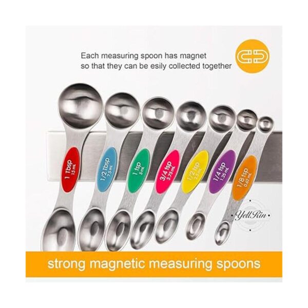 Juego de 7 cucharas medidoras magnéticas apilables de