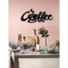 Black Wire Coffee Sign for Wall Metal Coffee Bar Art_3