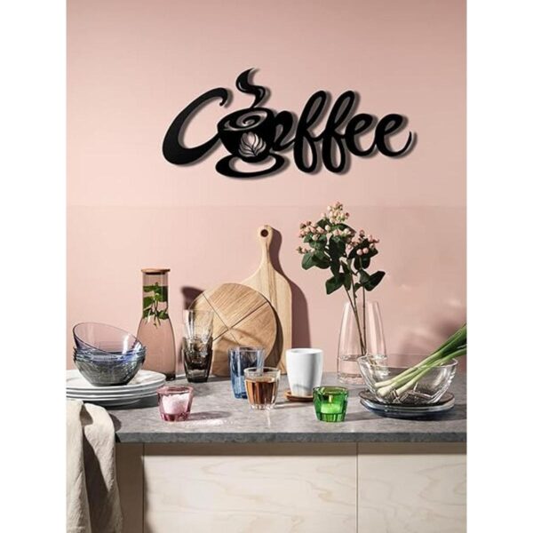 Black Wire Coffee Sign for Wall Metal Coffee Bar Art_3