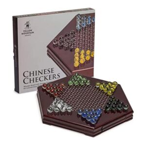 Damas chinas Halma juego con cajones de madera y canicas_1