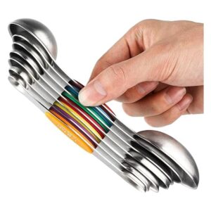 Juego de 7 cucharas medidoras magnéticas apilables de
