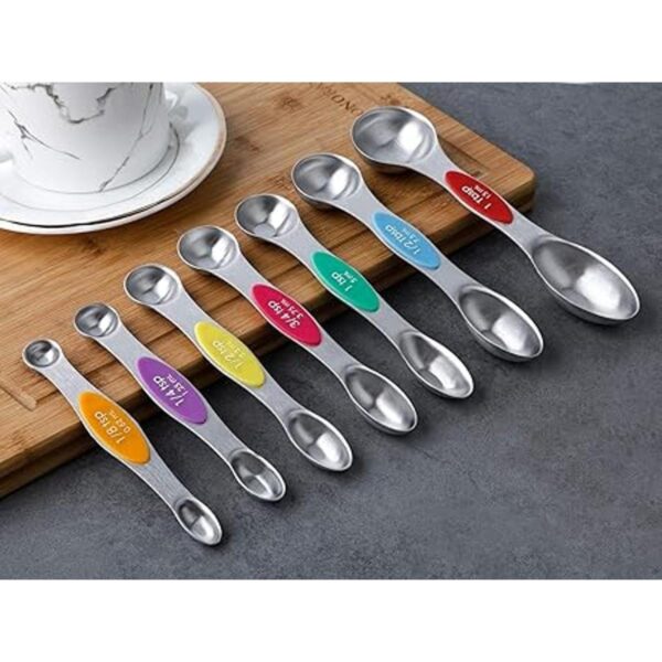 Juego de 7 cucharas medidoras magnéticas apilables de