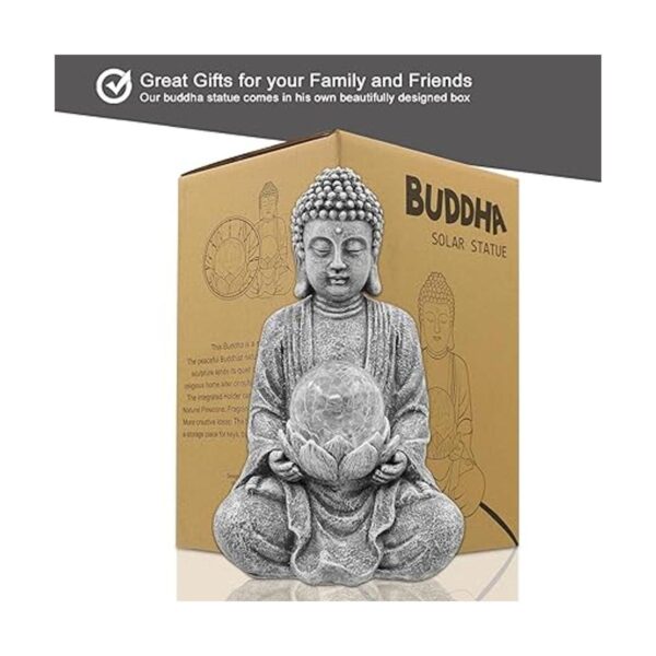 Nacome Estatua de Buda meditadora con luz solar Buda_4