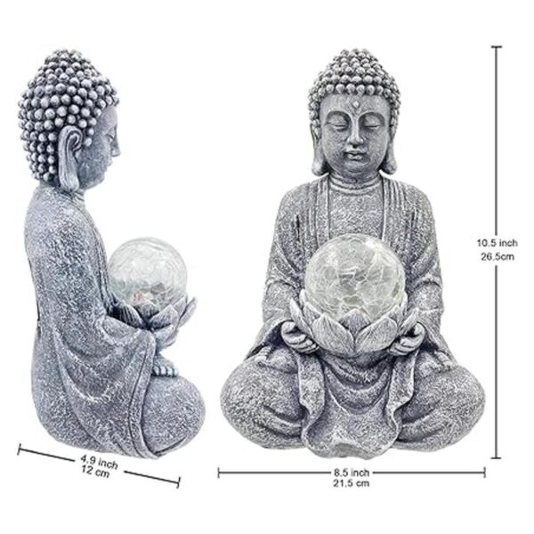 Nacome Estatua de Buda meditadora con luz solar Buda_5