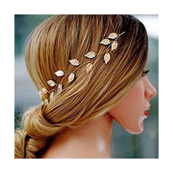 Yean Diadema de boda con hojas doradas para dama de honor_1