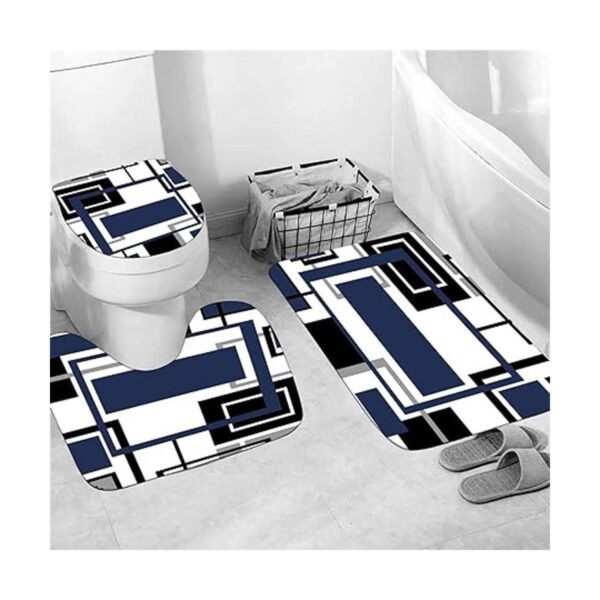 Yddsky Juego de 4 cortinas de ducha geométricas azules