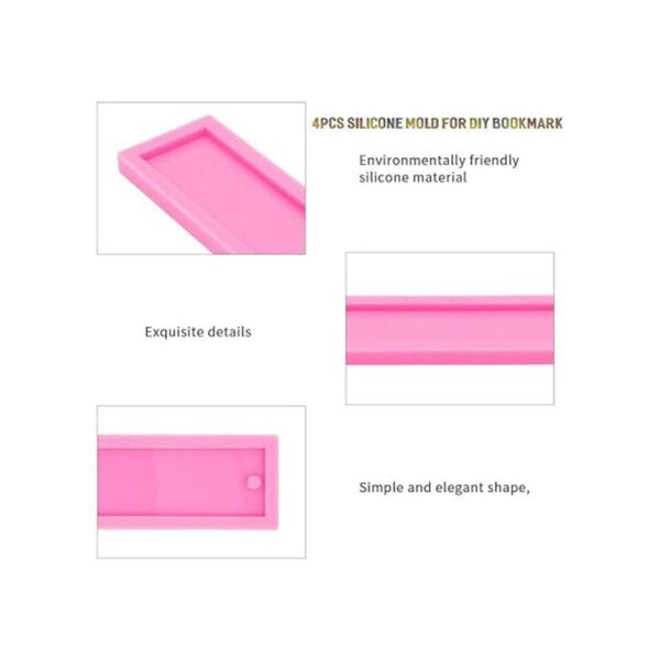 4 unidades rectángulo DIY resina molde llavero silicona