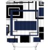 Yddsky Juego de 4 cortinas de ducha geométricas azules