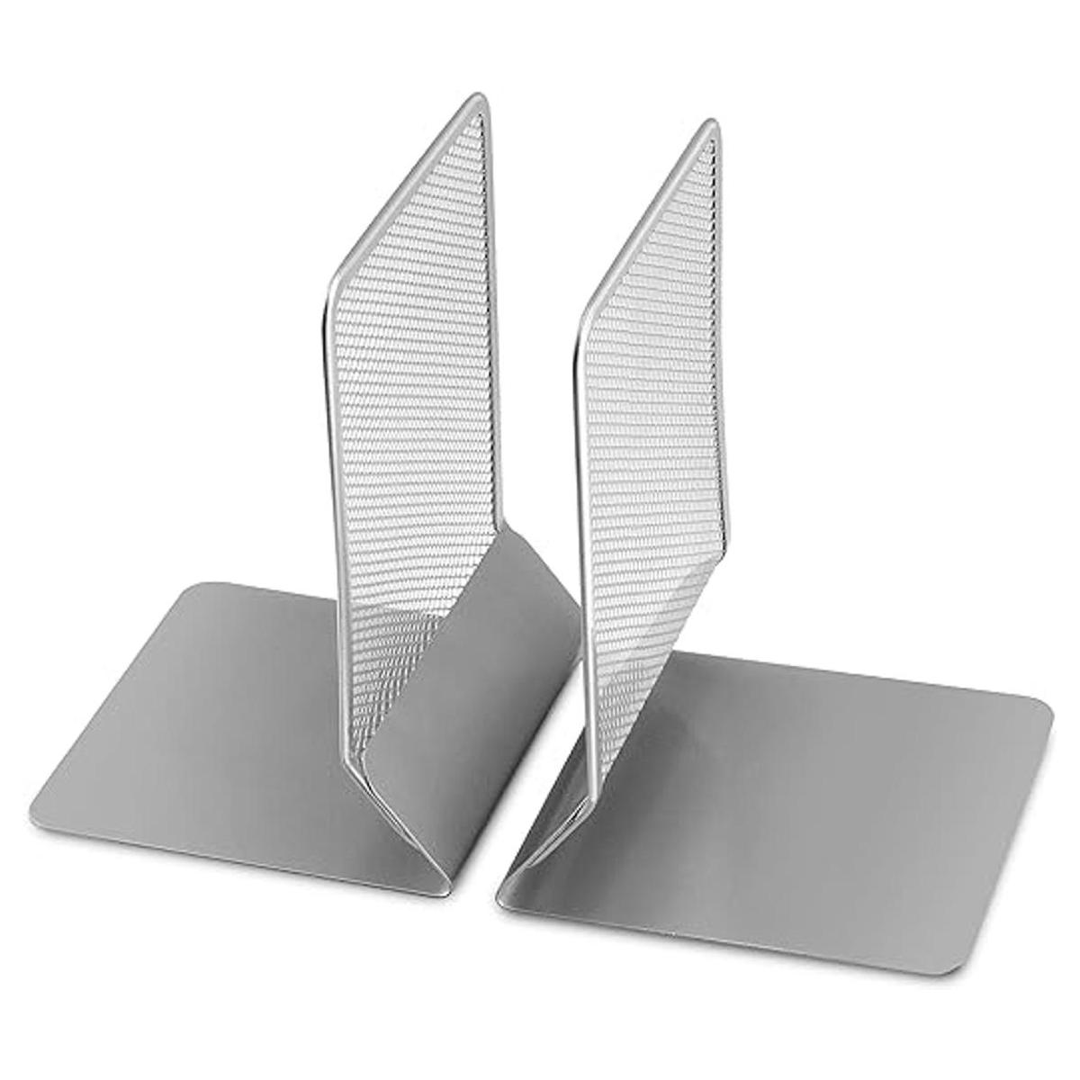 YBM Home Mesh Sujetalibros de metal para estantes 1 par