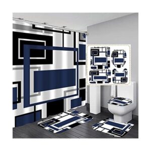Yddsky Juego de 4 cortinas de ducha geométricas azules