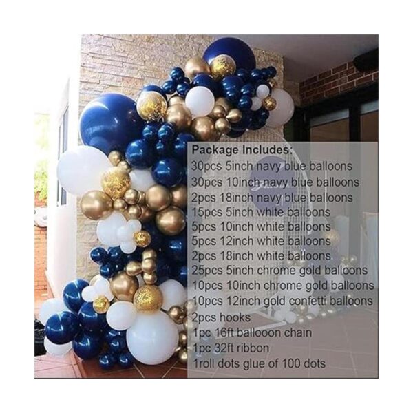 Kit de guirnalda de arco de globos azul marino dorado y_2