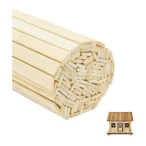 50 tiras de madera finas de bambú natural de 15.5 pulgadas_1