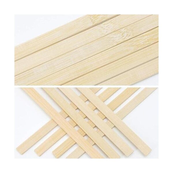 50 tiras de madera finas de bambú natural de 15.5 pulgadas_2
