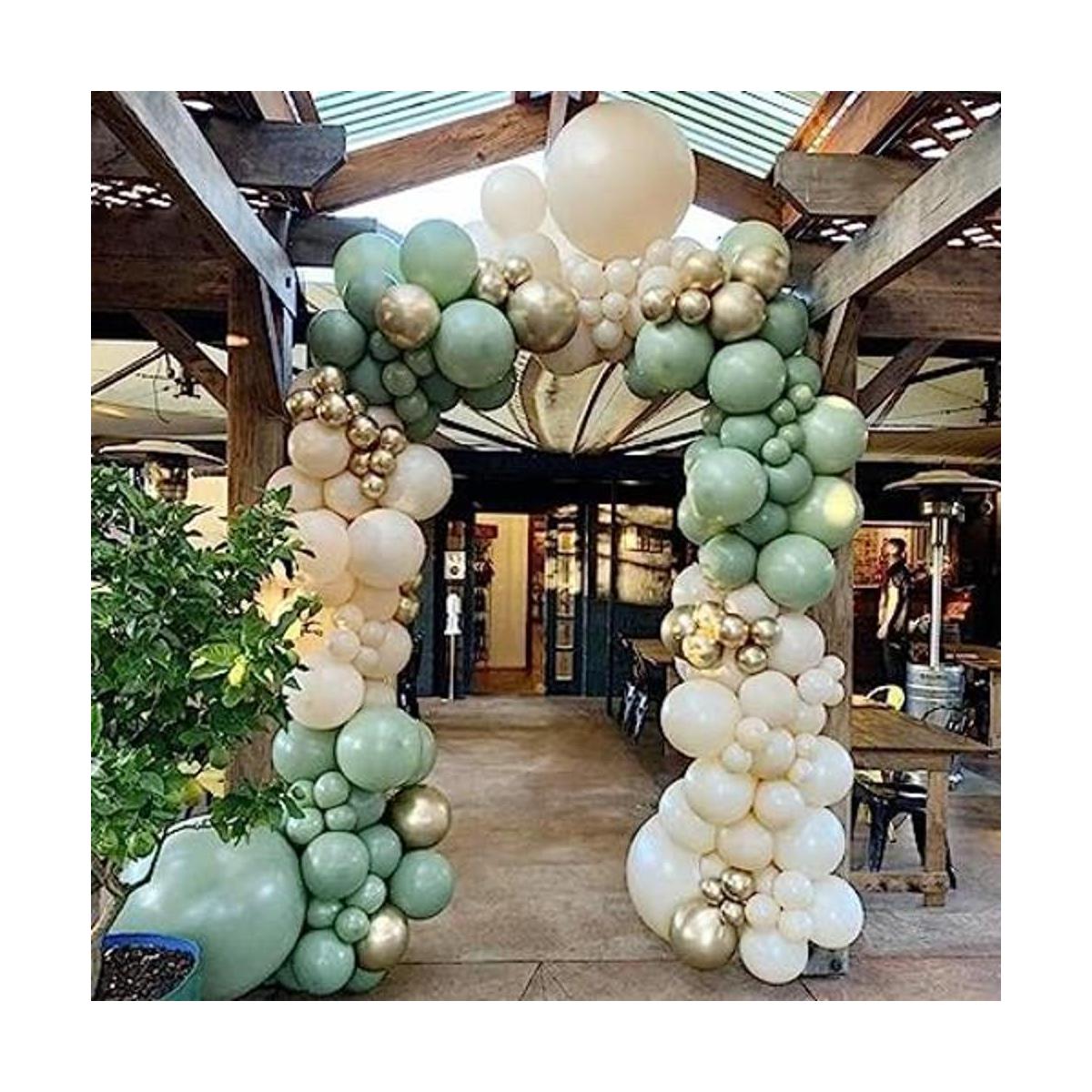 Kit de arco de globos de bricolaje con diseño retro verde