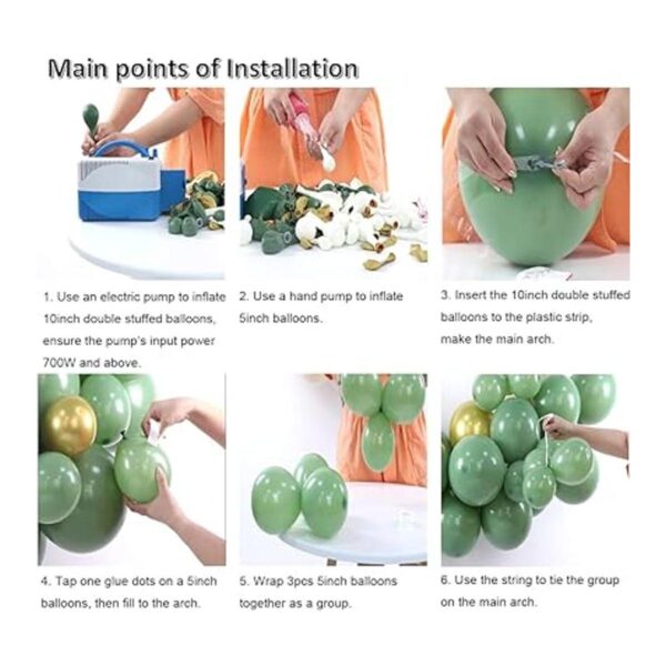 Kit de arco de globos de bricolaje con diseño retro verde_5