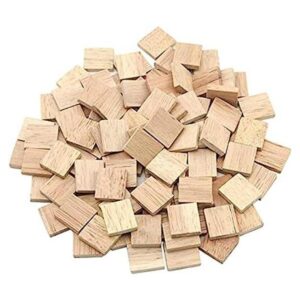 100 piezas de azulejos de madera en blanco pequeñas letras_1