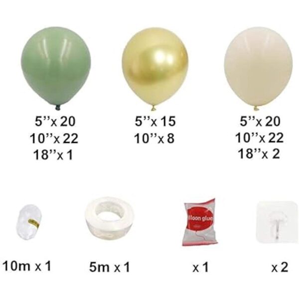 Kit de arco de globos de bricolaje con diseño retro verde_3