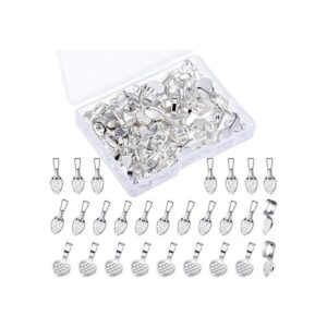 100 piezas de collar de plata brillante con forma de