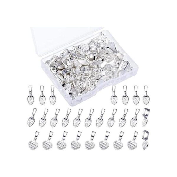 100 piezas de collar de plata brillante con forma de