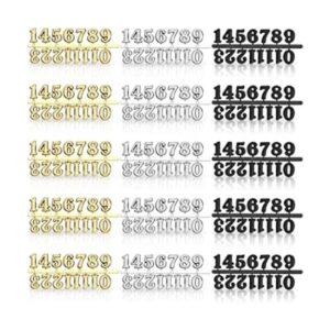 Kit de números de reloj de 15 piezas en negro y plata y_1