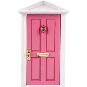 Yardwe 1 mini puerta de madera en miniatura mueble de