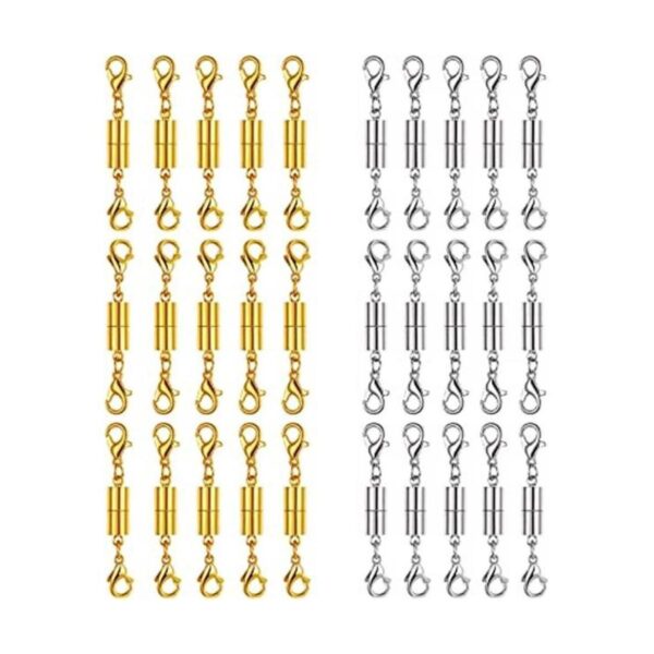 30 cierres de collar de oro y plata cierres magnéticos de_1