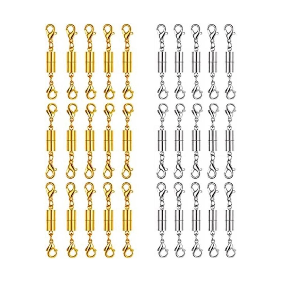 30 cierres de collar de oro y plata cierres magnéticos de