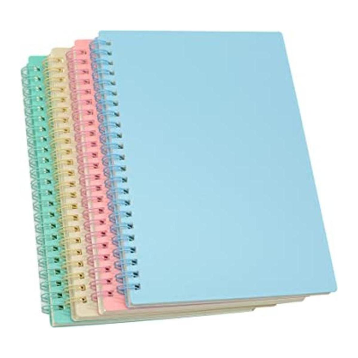Cuaderno en espiral 4 piezas de plástico grueso A5 tapa