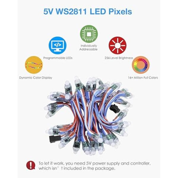 Aclorol WS2811 Luz LED de píxeles de 5 V WS2811 RGB LED_2