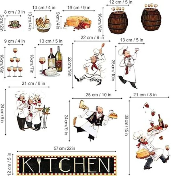 decalmile Calcomanías de pared de cocina de chef con citas_4
