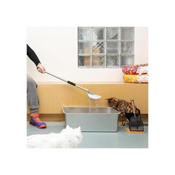 Yangbaga Cuchara de arena de metal para gatos con pala