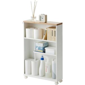 YAMAZAKI home Carrito de baño delgado con asa con ruedas_1