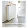 YAMAZAKI home Carrito de baño delgado con asa con ruedas_4
