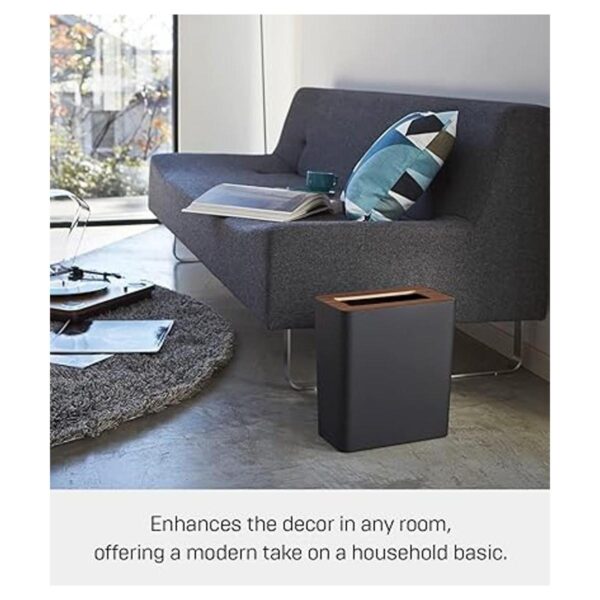 Yamazaki Home Bote de basura delgado talla única nogal_2