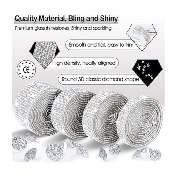 Cinta de diamantes de imitación 7 rollos de 7 yardas_2