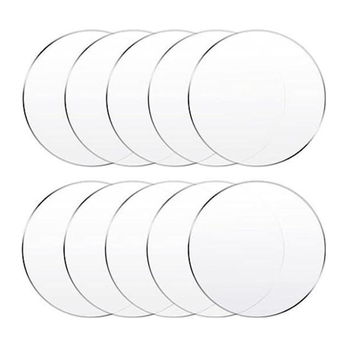 10 hojas circulares de acrílico transparente de 6