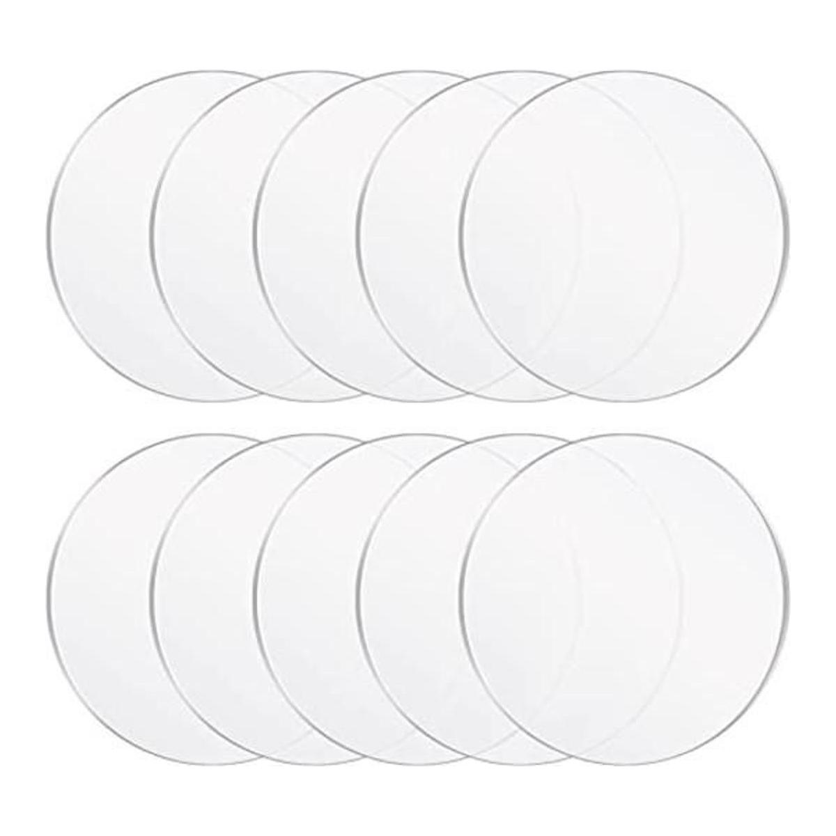 10 piezas de hoja circular de acrílico transparente disco