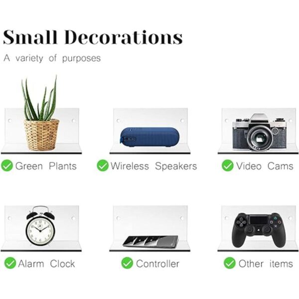 Estantes de pared adhesivos pequeños de acrílico mini