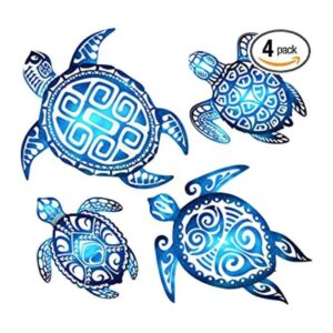 4 piezas de tortuga marina decoración de pared de baño