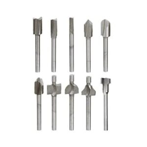 Yakamoz 10 piezas 18 Shank TitanioCoated Router Bit Set