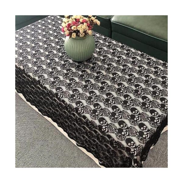 Tela de encaje de calavera negra 59 x 72 pulgadas encaje_4