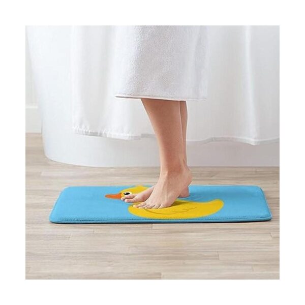 Alfombra de baño de goma azul pato de color amarillo