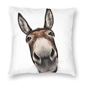 Farmhouse Donkey Fundas de almohada decorativas de 18 x