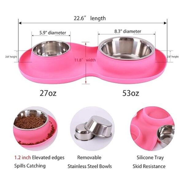 Yacee Pet Dog Bowls2 Stainless Steel XXL Dog