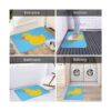 Alfombra de baño de goma azul pato de color amarillo