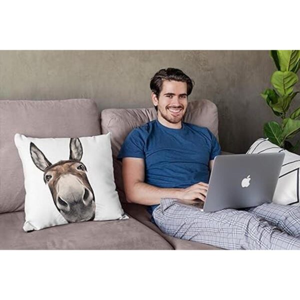 Farmhouse Donkey Fundas de almohada decorativas de 18 x